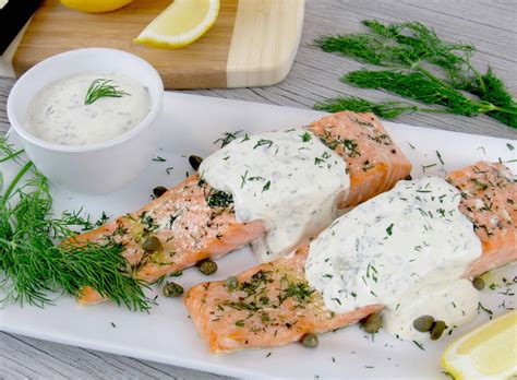 Baked Salmon with Creamy Dill Sauce - Keto and Low Carb - Keto Cooking Christian