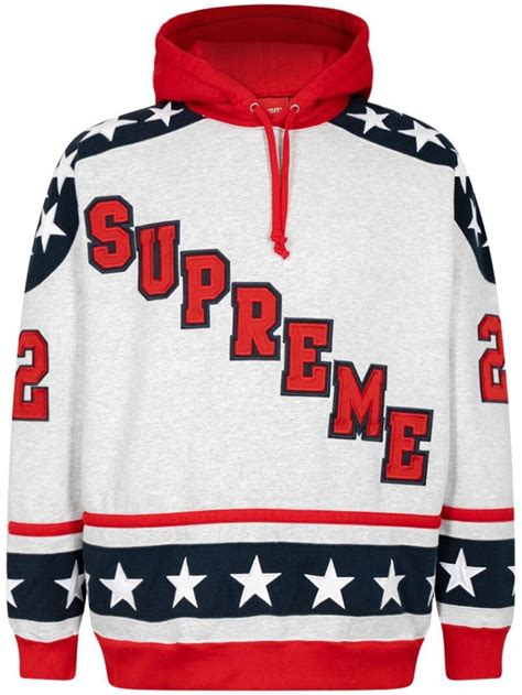 Supreme Hockey Logo Hoodie | White | FARFETCH AO