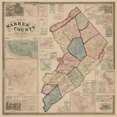 Warren County New Jersey 1860 - Old Map Reprint - OLD MAPS