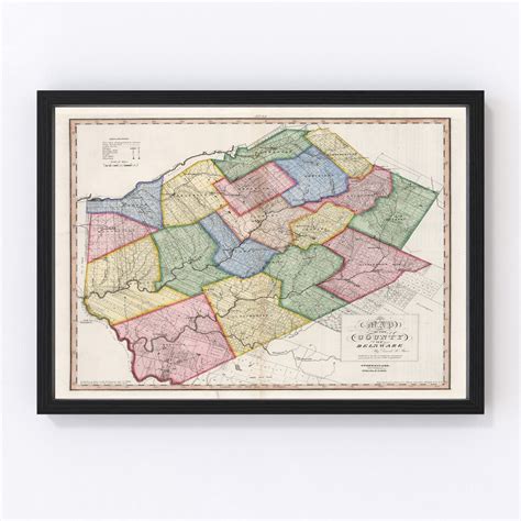 Delaware County NY Map 1840 Old Map of Delhi New York Art - Etsy