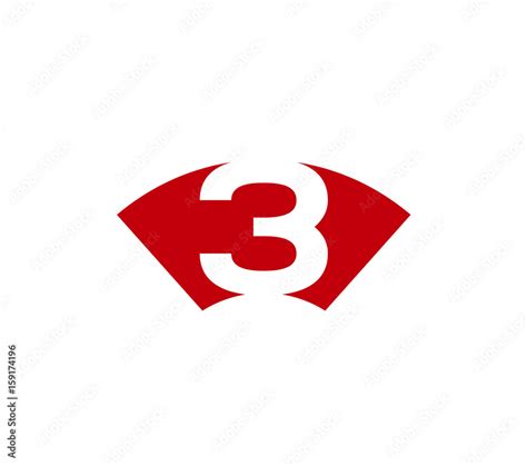 Number logo design.Number three logo.Logo 3 vector template Stock ...