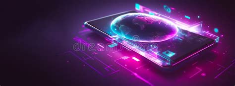 Smartphone with Holographic Earth and Different Cloud Services Powered ...