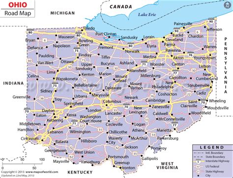 Ohio Road Map | States I have traveled | Pinterest | Ohio, Ohio usa and Printable maps