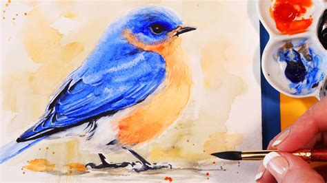 Watercolor Bird Tutorial for Beginners - How to Paint a Bluebird - YouTube