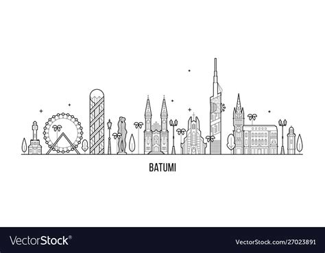 Batumi skyline georgia city notable buildings line