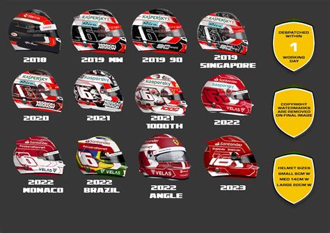 X2 Charles Leclerc F1 Helmet Stickers 2018 2023 - Etsy