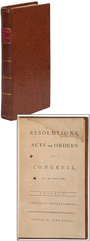 Resolutions, Acts and Orders of Congress, For the Year 1780 ...