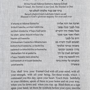 Hear, O Israel 'shema Yisrael' Prayer Art Deuteronomy 6:4-9 Dual Hebrew/english Text on 100% ...