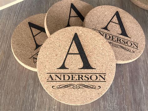 Personalized Thick Cork Coasters – Set of 4 | Qualtry