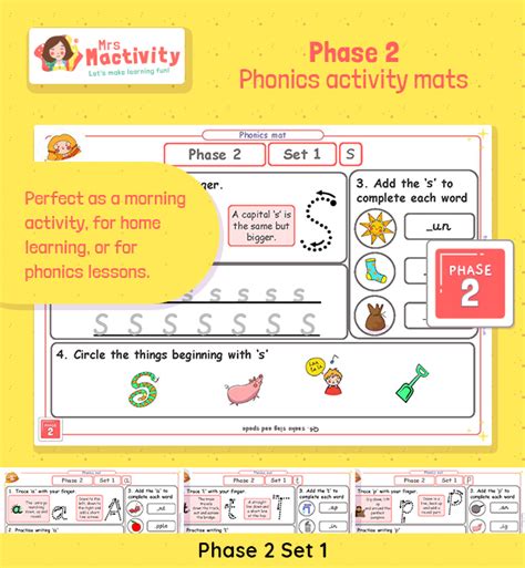 Phase 2 Set 1 Phonics Activity Mats | Phase 2 Phonics Worksheets