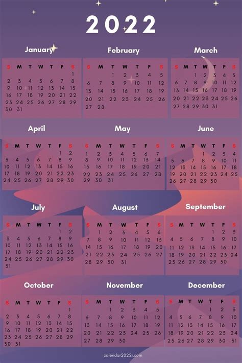 2022 Calendar Aesthetic - Printable Word Searches