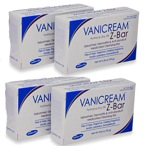 Vanicream Pyrithione Zinc Z-Bar Medicated Cleansing Bar 3.36 oz. 3 Pack