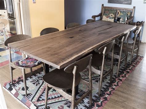 Hand Made Black Walnut Bookmatched Live Edge Slab Dining Table by ...