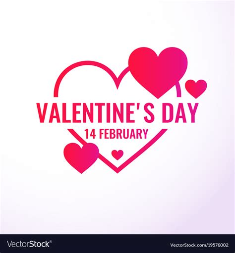 Valentine day february 14 original Royalty Free Vector Image