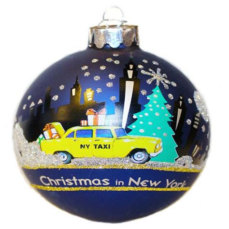 New York City Skyline Christmas Glass Ornament - Gift Man