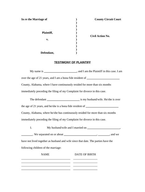 affidavit testimony Doc Template | pdfFiller