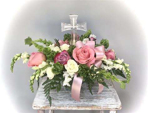 Glass Cross Fresh Flower Arrangement in Murfreesboro, TN | Enchanted Flower Shop