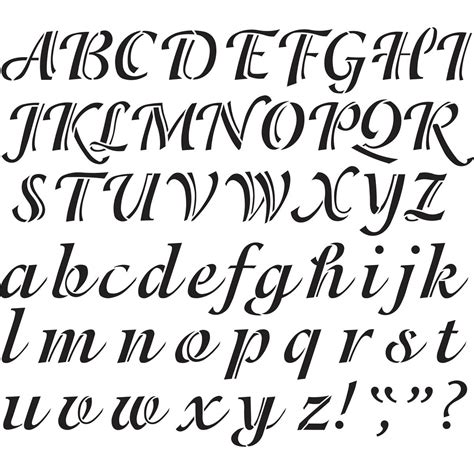 Shop Plaid Delta Stencils - Alphabet - Calligraphy, 2" Upper & Lower Case - 956530018 | Plaid Online