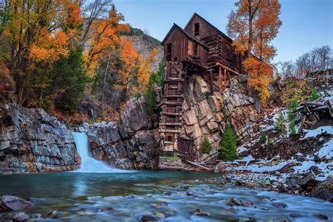 Historic wooden powerhouse called the Crystal Mill in Colorado ...