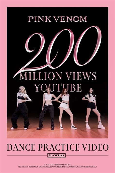 230824 BLACKPINK - ‘Pink Venom’ DANCE PRACTICE VIDEO hits 200 MILLION VIEWS on Youtube ...