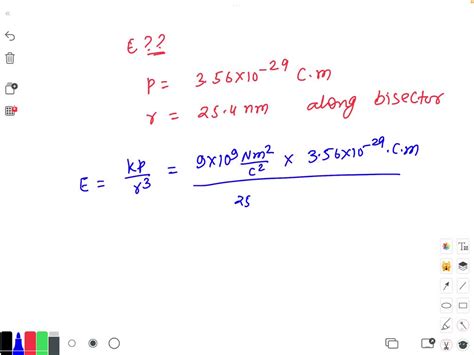 Calculate the magnitude of the electric field due to an electric dipole of dipole moment 3.56x10 ...