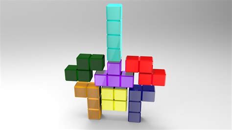 3D model Tetris blocks VR / AR / low-poly OBJ FBX | CGTrader.com