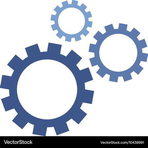 Mechanical cogs icons working together Royalty Free Vector