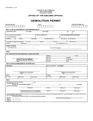 Demolition Permit - Fill and Sign Printable Template Online