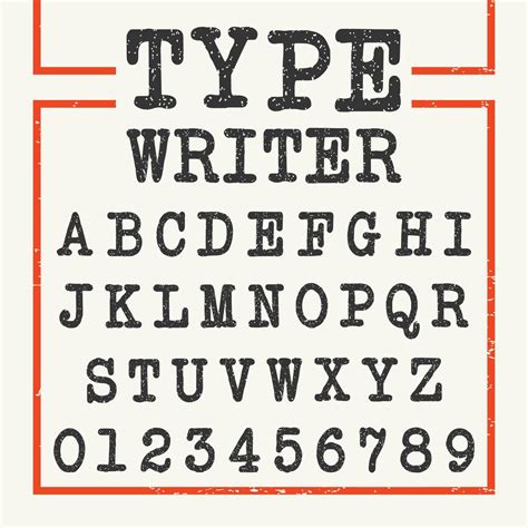 Type Writer Alphabet font template 680616 Vector Art at Vecteezy