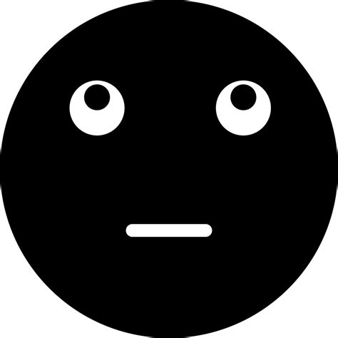 Thinking emoji face character in Black and White color. 24253639 Vector ...