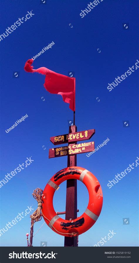 Flag Pole Caution Signs Hanged Inflatable Stock Photo 1925819192 | Shutterstock