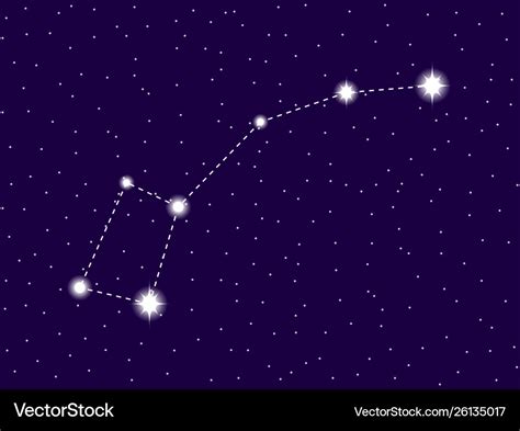 Ursa minor constellation starry night sky cluster Vector Image