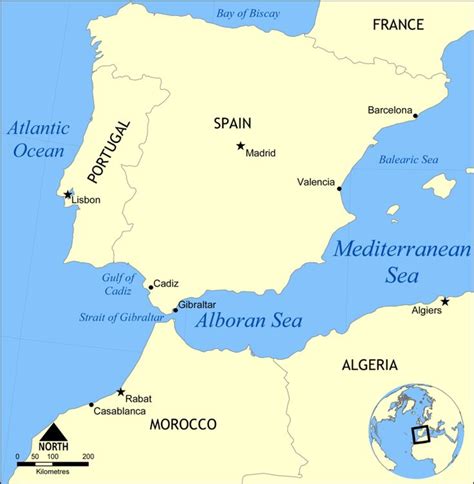 Map of the Alboran Sea | Strait of gibraltar, Balearic sea, Mediterranean sea islands