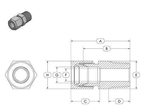 Compression Fitting Specifications - MCC - Male Connector