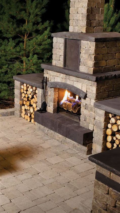 Outdoor Stone Fireplace Kits Design