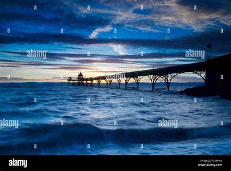 Sunset, Clevedon Pier, England Stock Photo - Alamy