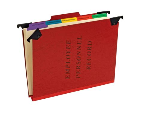 Pendaflex Hanging Employee/Personnel Folders, Letter Size, Red, Each