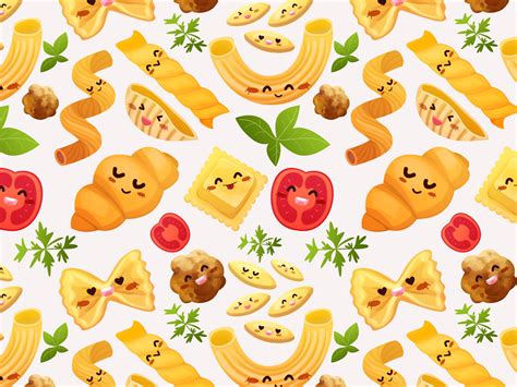 Cute Pasta Pattern by Malika yaser on Dribbble