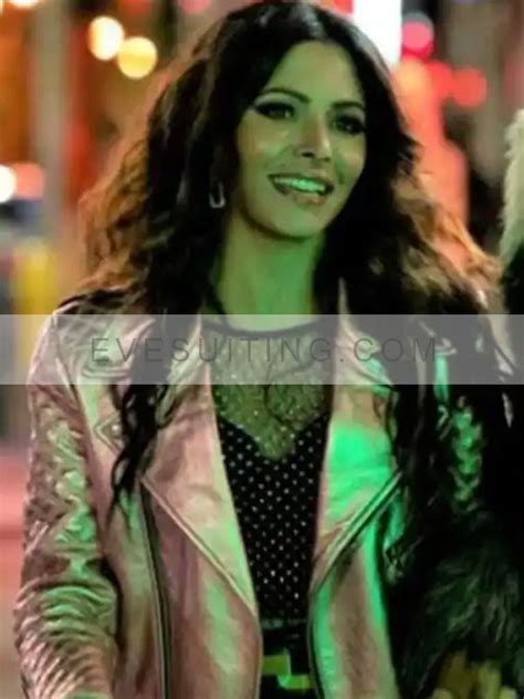 Billie Connelly Jacket | Sex/Life Sarah Shahi Pink Leather Jacket