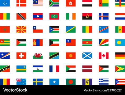 World flags symbols all countries map Royalty Free Vector