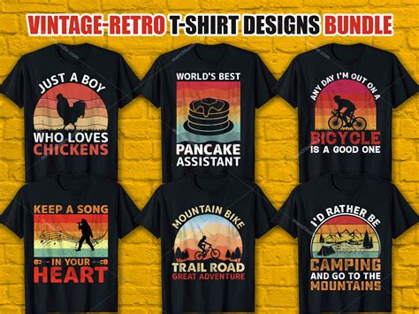 Vintage Retro T Shirt Design Bundle-T Shirt Design Bundle