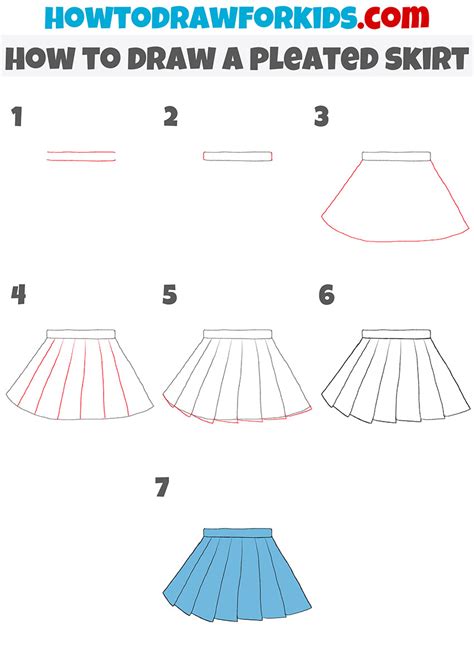 How to Draw a Pleated Skirt - Easy Drawing Tutorial For Kids