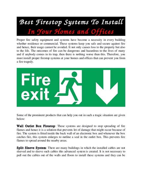 Best firestop systems to install in your homes and offices