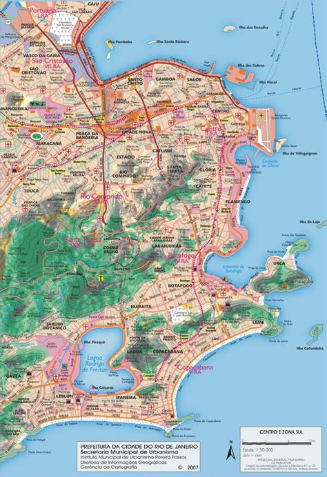 Map of Rio de Janeiro 33 boroughs (município) & neighborhoods