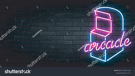 Vector Realistic Isolated Neon Sign Arcade Stock Vector (Royalty Free) 2111817116