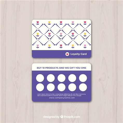 Free Vector | Floral loyalty card template