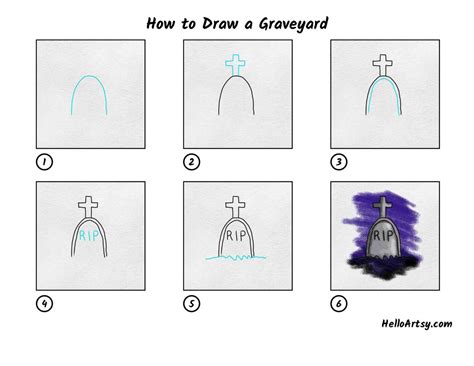 How to Draw a Graveyard - HelloArtsy