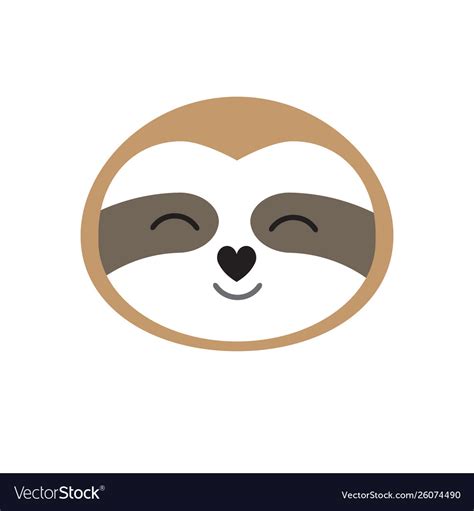 Cute Cartoon Sloth Face