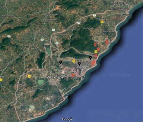 map of Visakhapatnam showing transportation facilities and known... | Download Scientific Diagram