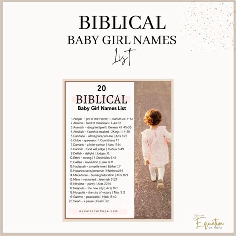 20 Best Biblical Baby Girl Names You Will Adore - EQUATIONOFHOPE